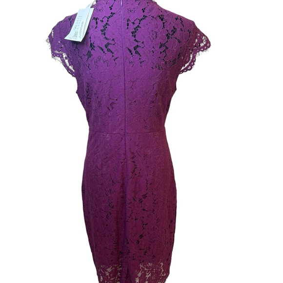 Merokeety | Plum Sleeveless Lace Cocktail Dress | Sz M - Picture 5 of 10